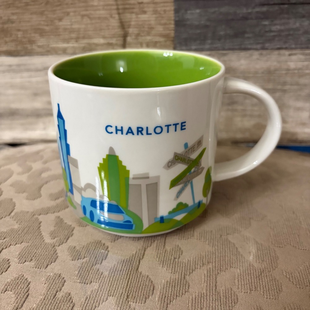 Starbucks You Are Here Collection Charlotte NC Coffee Mug 14oz 2015 Skyline